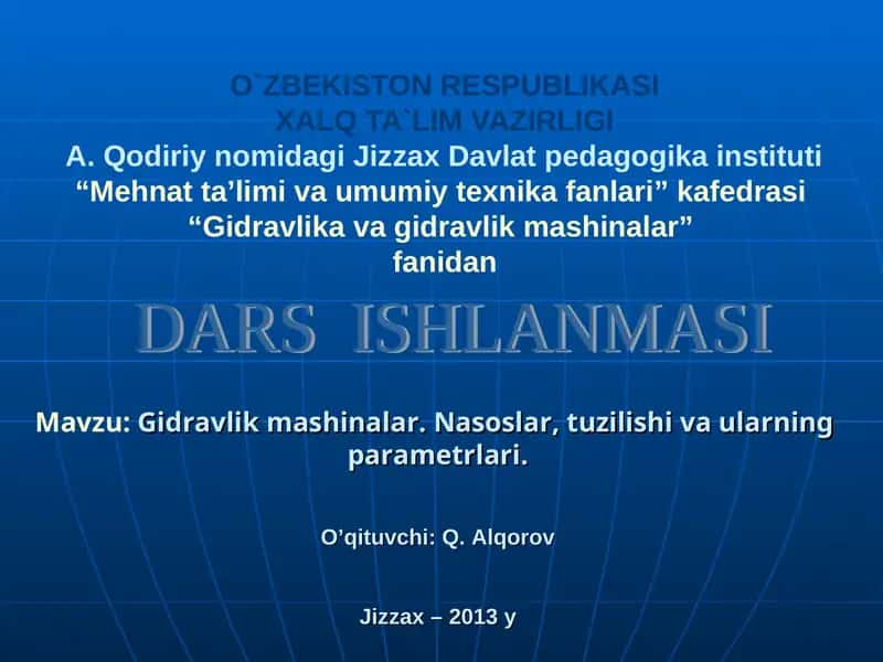 Gidravlik mashinalar 1