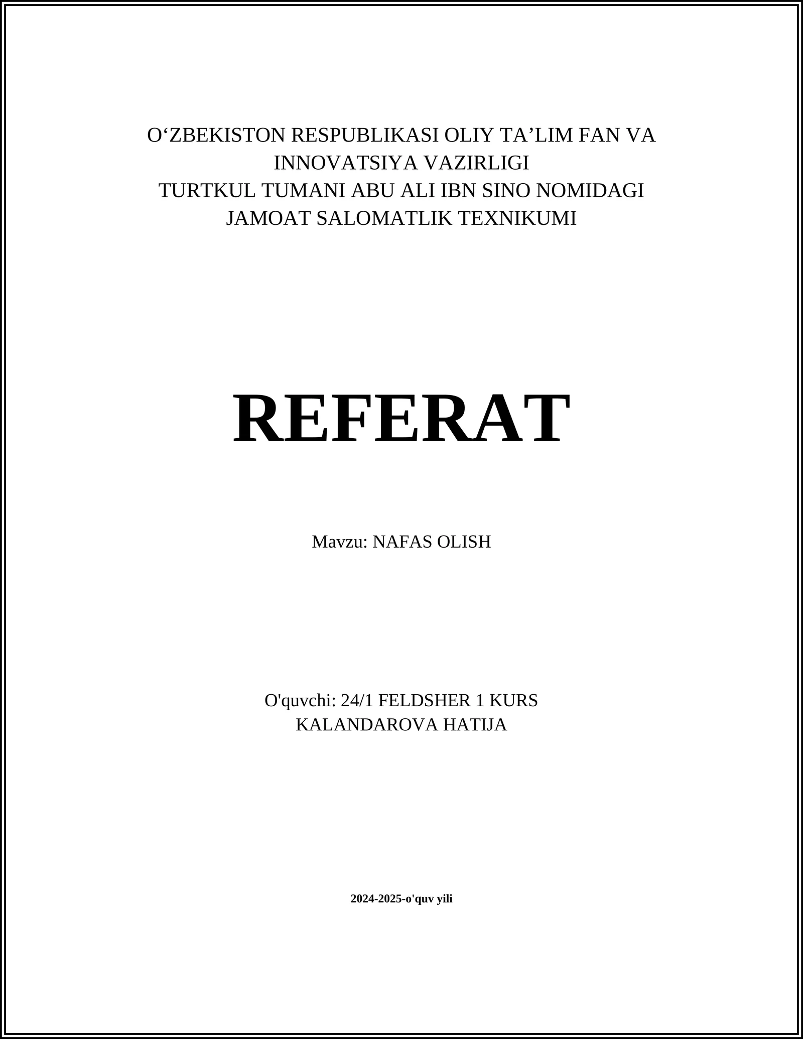 NAFAS OLISH 1
