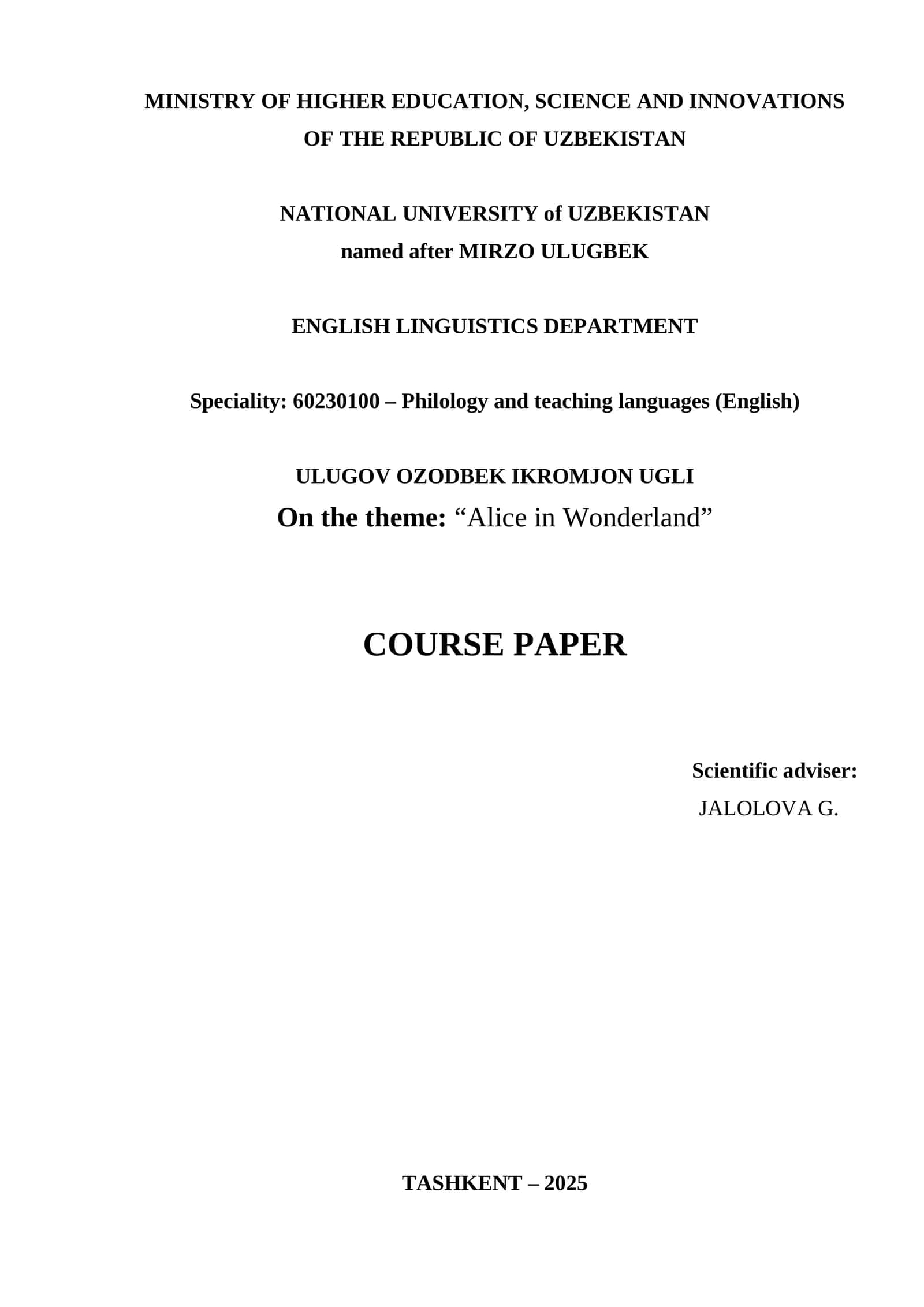 “Alisa ajoyib dunyoda” 1