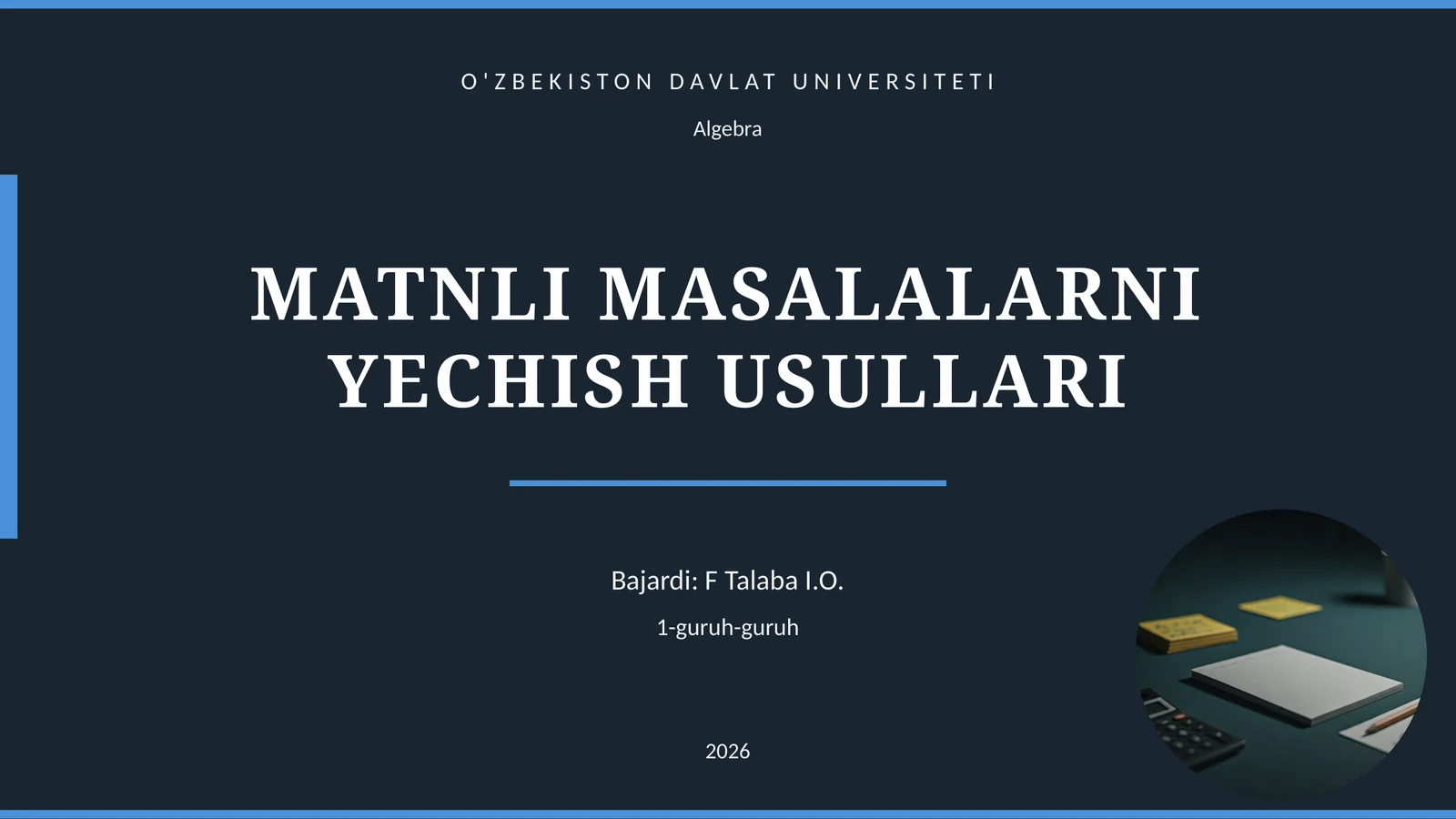 MATNLI MASALALARNI YECHISH USULLARI 1