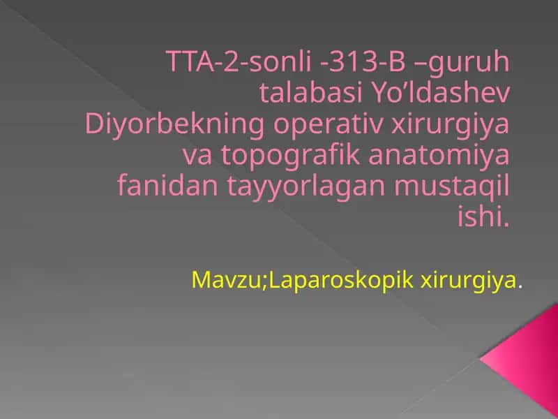 Laparoskopik xirurgiya 1