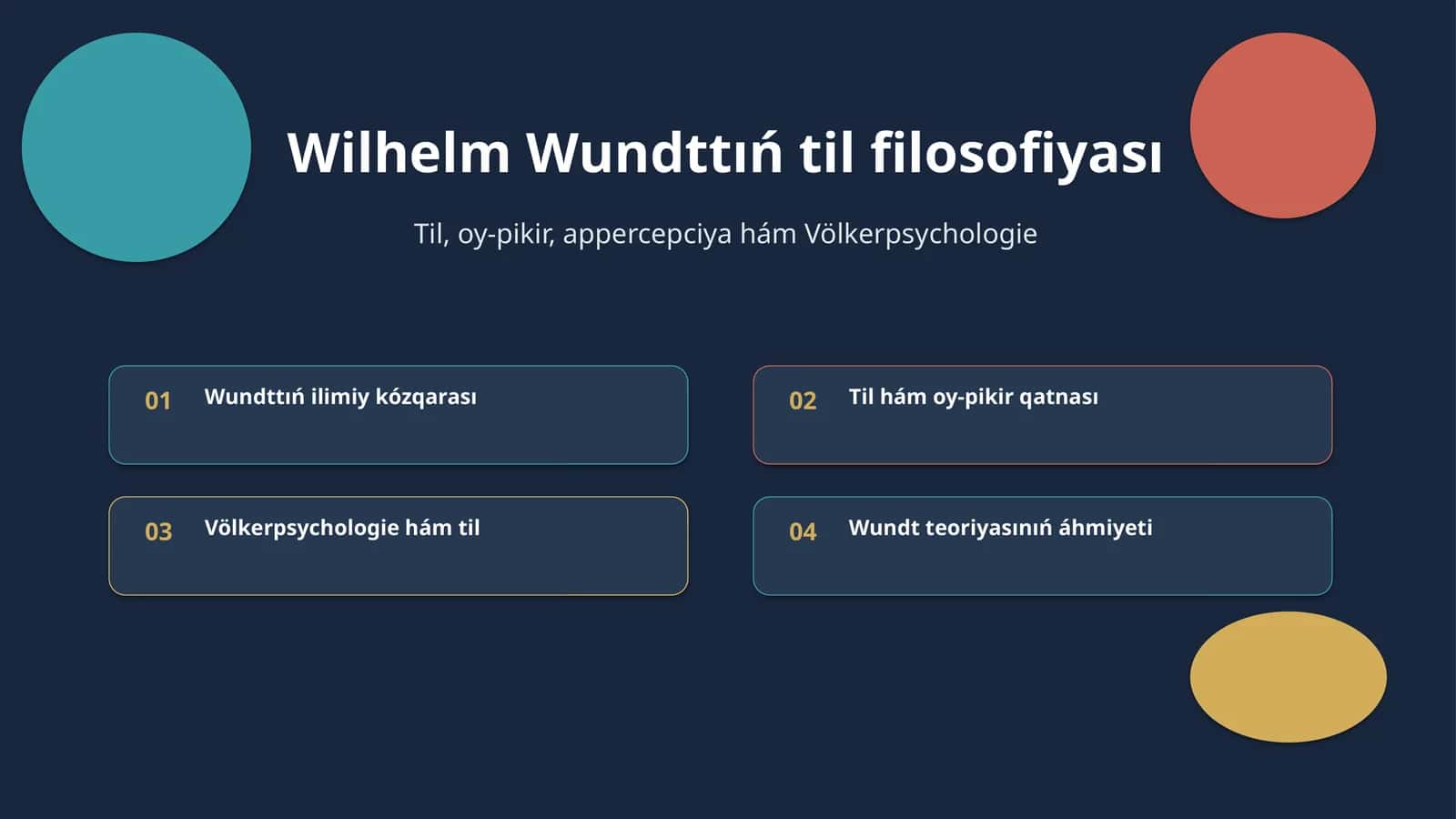 Wilhelm Wundttıǵ til filosofiyası 1