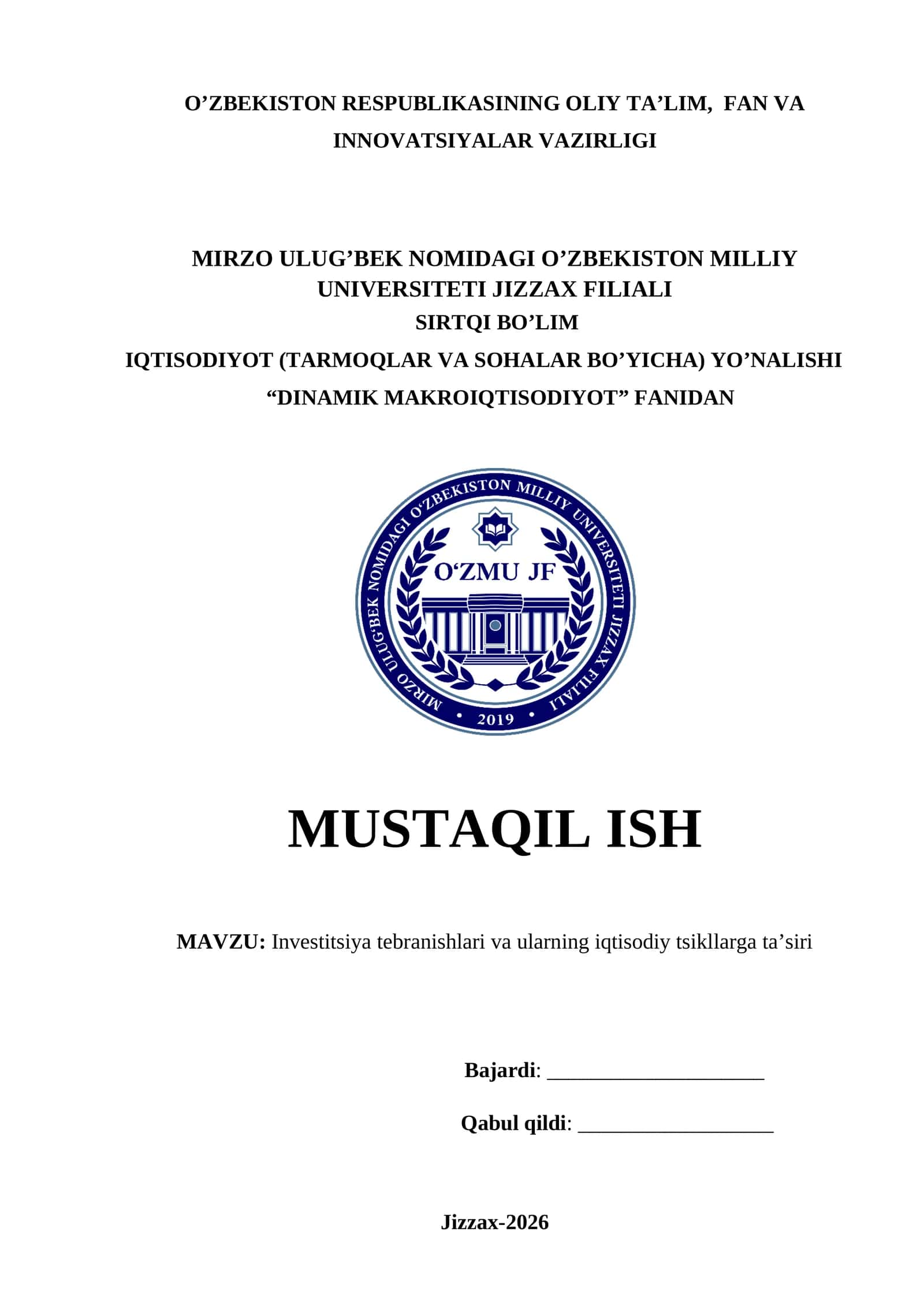 Investitsiya tebranishlari va ularning iqtisodiy tsikllarga ta’siri 1