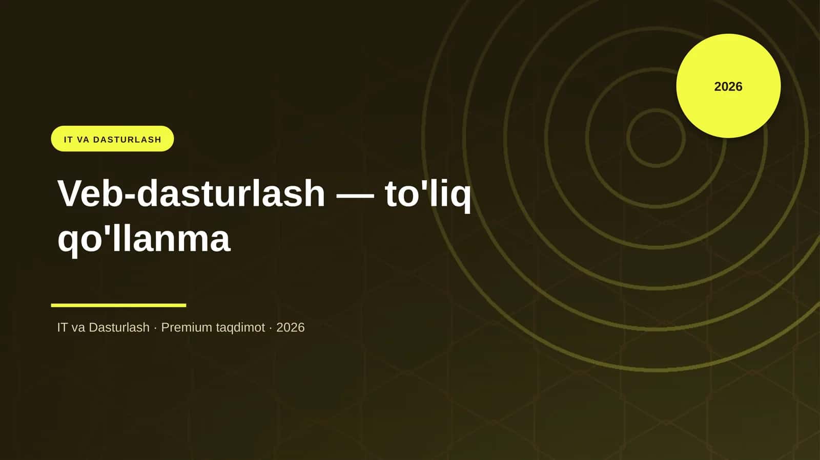 Veb-dasturlash — to'liq qo'llanma 1