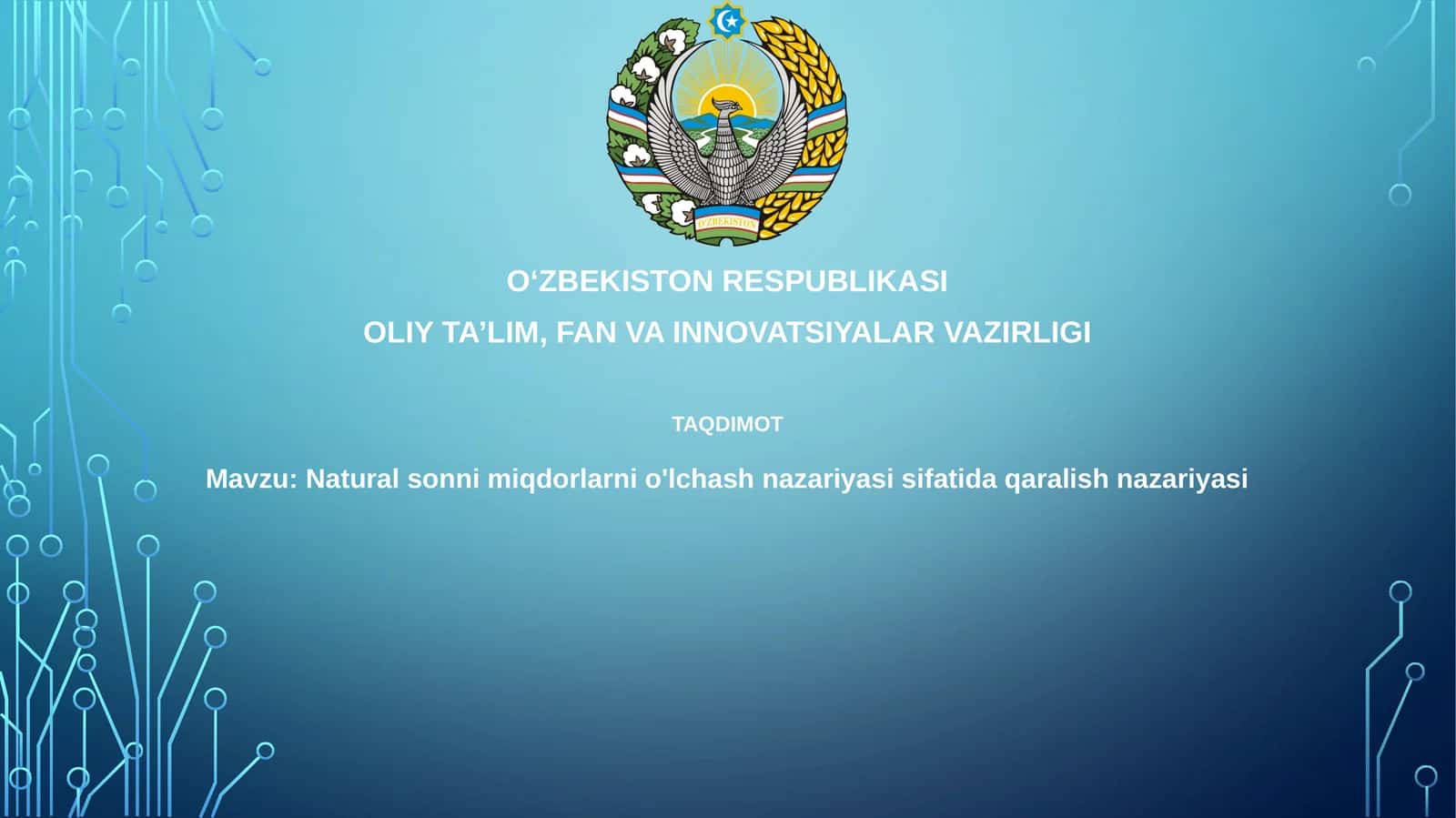 Natural sonni miqdorlarni o'lchash nazariyasi sifatida qarash 1