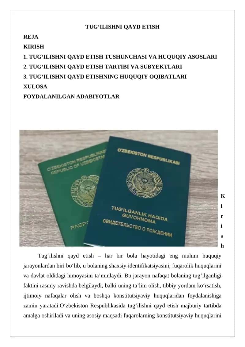 Tug‘ilishni qayd etish 1