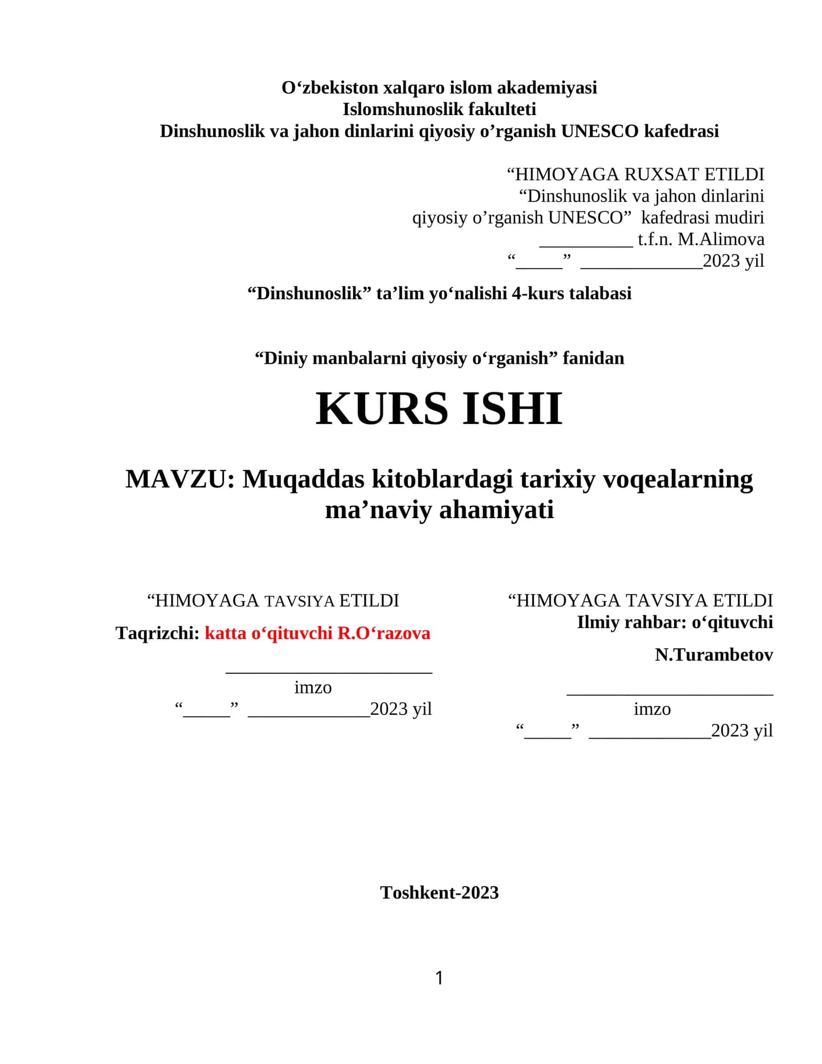 Muqaddas kitoblardagi tarixiy voqealarning ma’naviy ahamiyati 1
