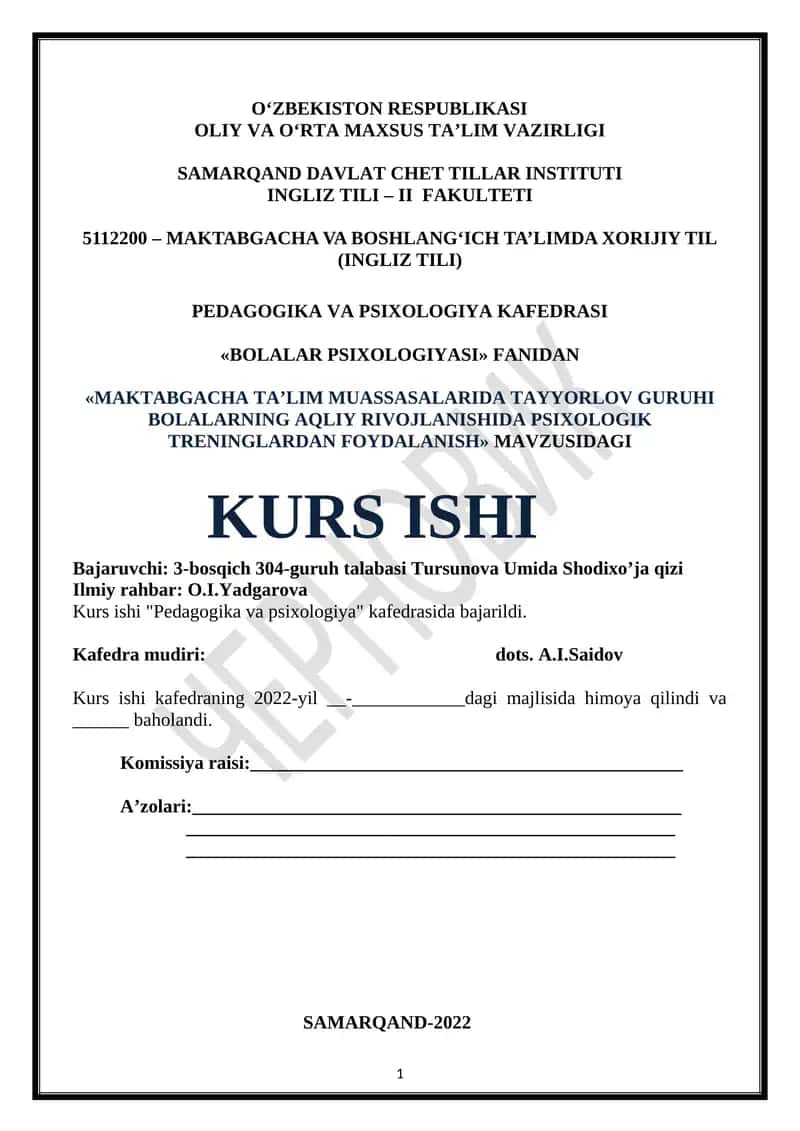 MAKTABGACHA TA’LIM MUASSASALARIDA TAYYORLOV GURUHI BOLALARNING AQLIY RIVOJLANISHIDA PSIXOLOGIK TRENINGLARDAN FOYDALANISH 1