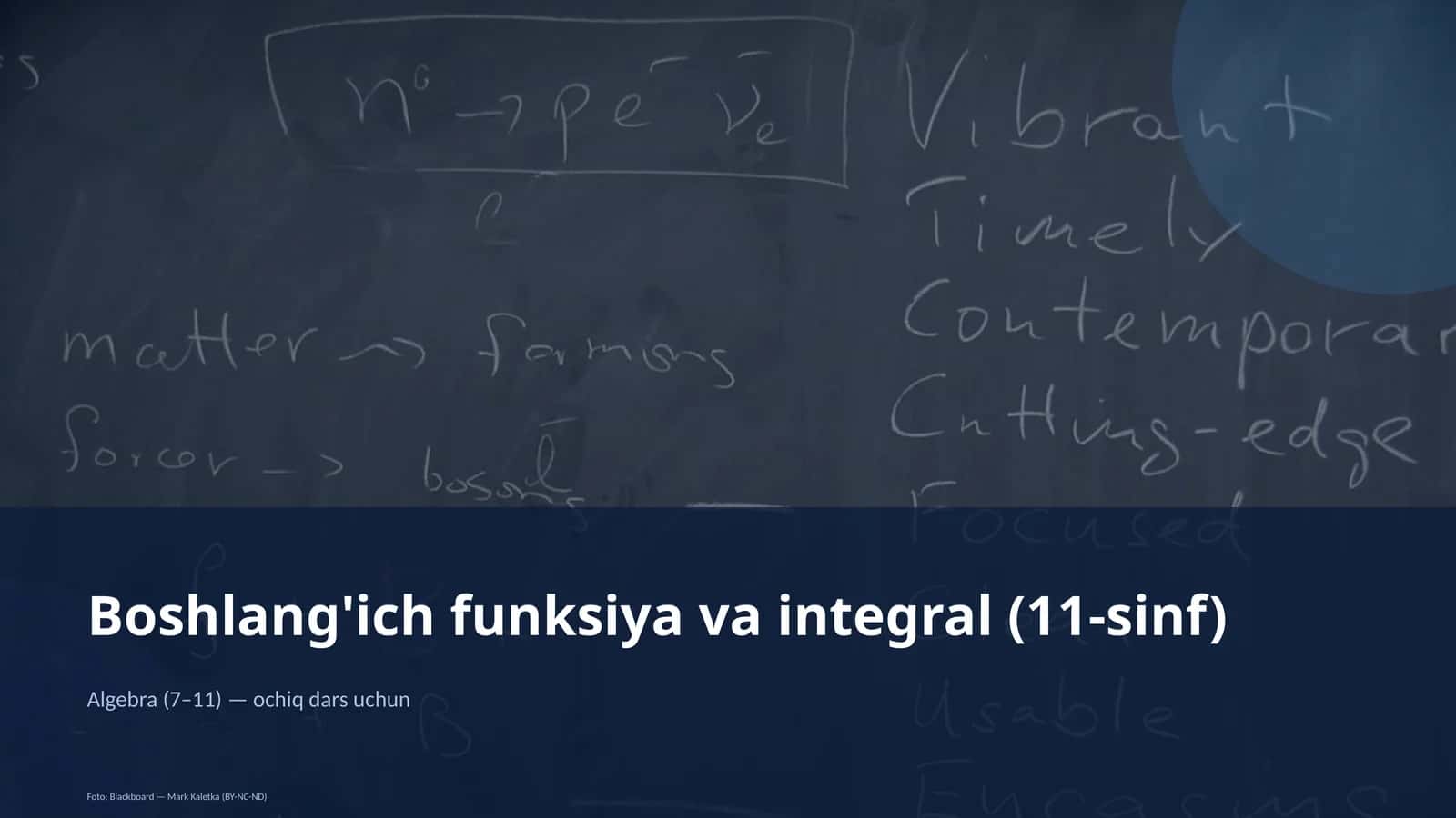 Boshlang'ich funksiya va integral (11-sinf) 2
