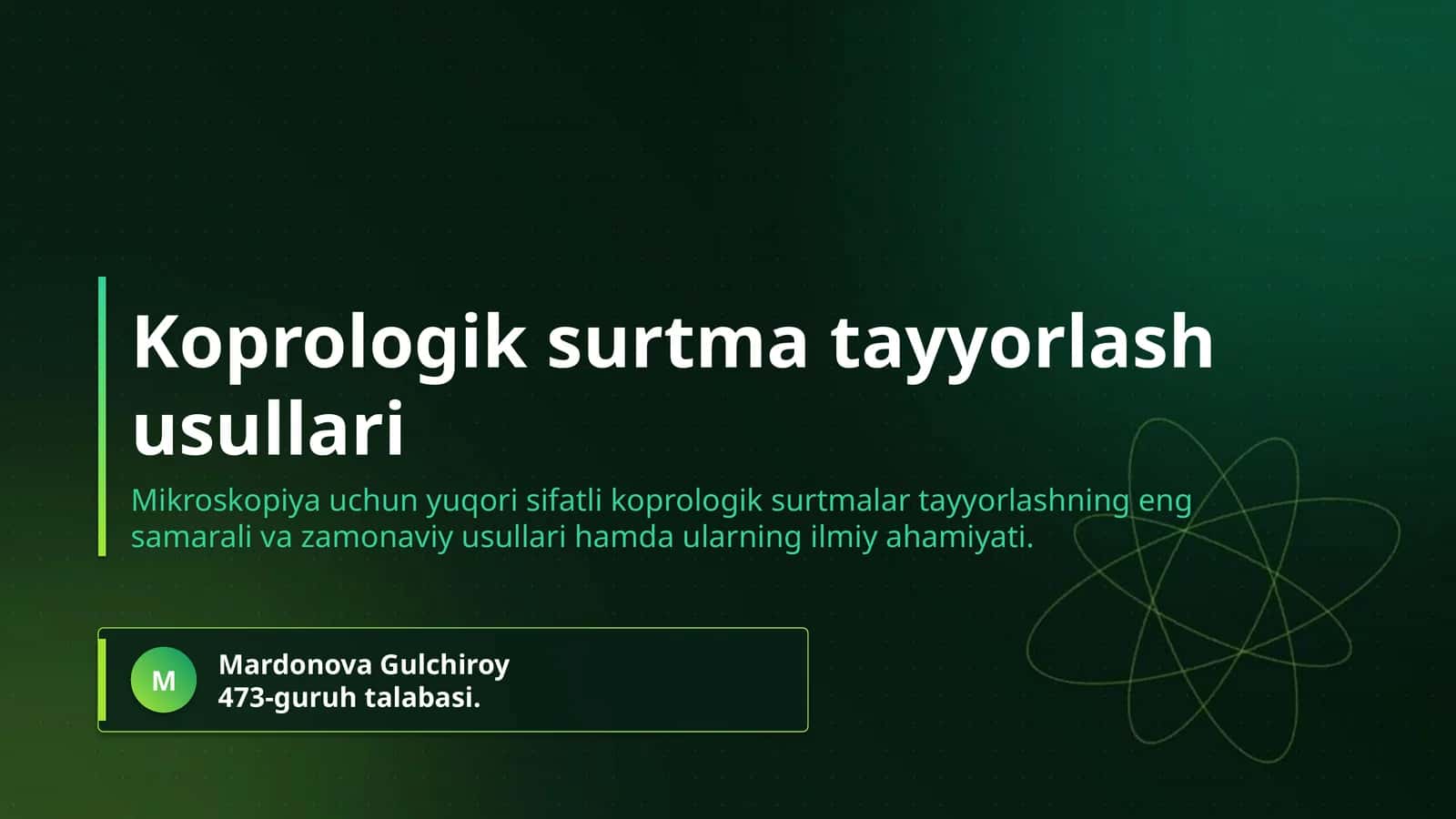 Koprologik surtma tayyorlash usullari 1