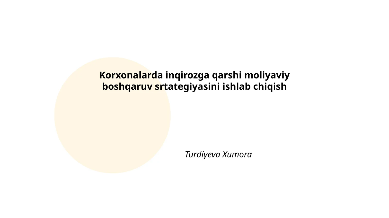 Korxonalarda inqirozga qarshi moliyaviy boshqaruv srtategiyasini ishlab chiqish 1