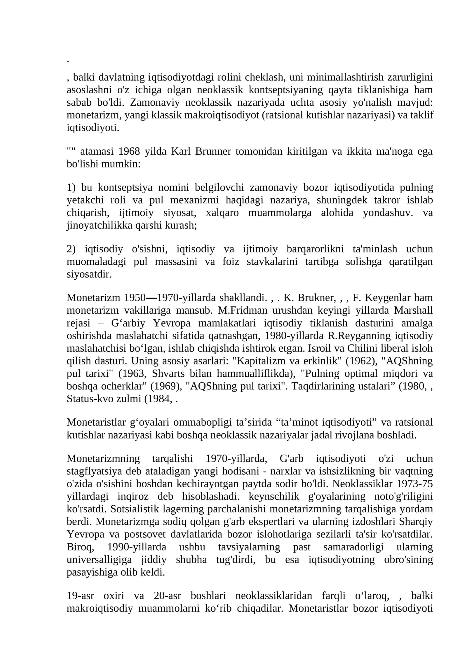 Zamonaviy neoklassik nazariya 1