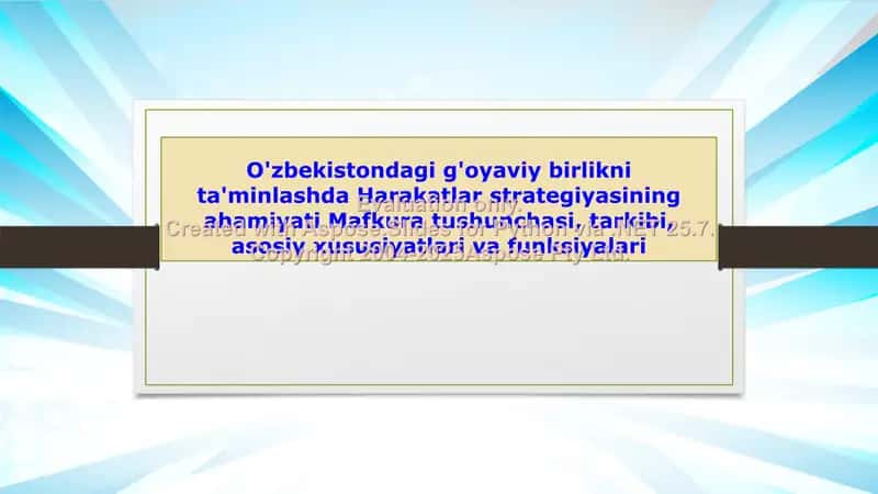 O'zbekistondagi g'oyaviy birlikni ta'minlashda Harakatlar strategiyasining ahamiyati 1