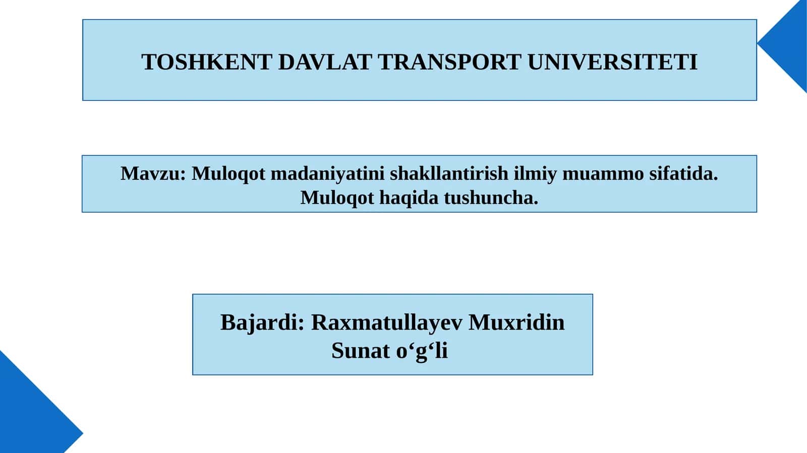 Muloqot madaniyatini shakllantirish 1