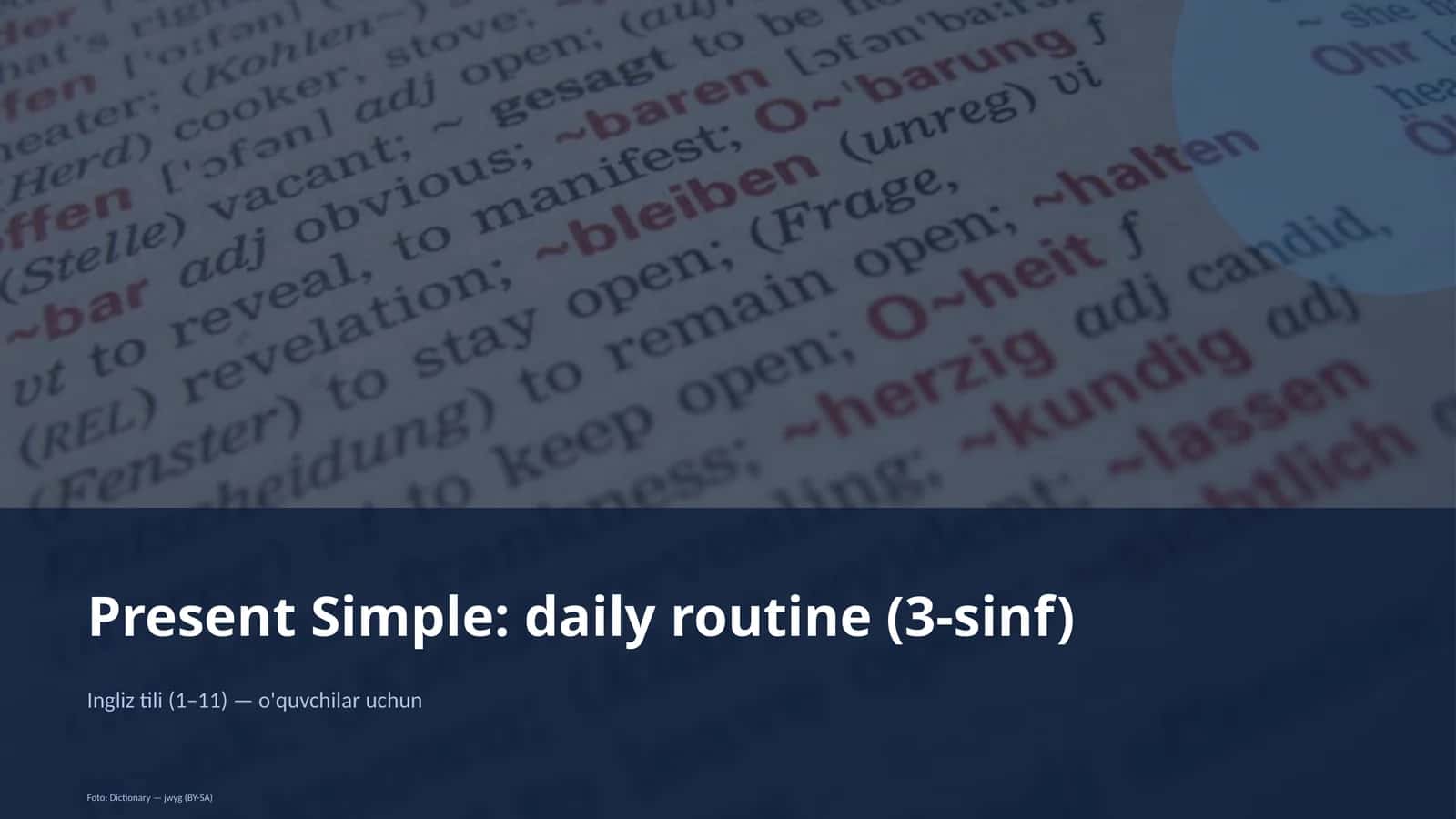 Present Simple: daily routine (3-sinf) 1