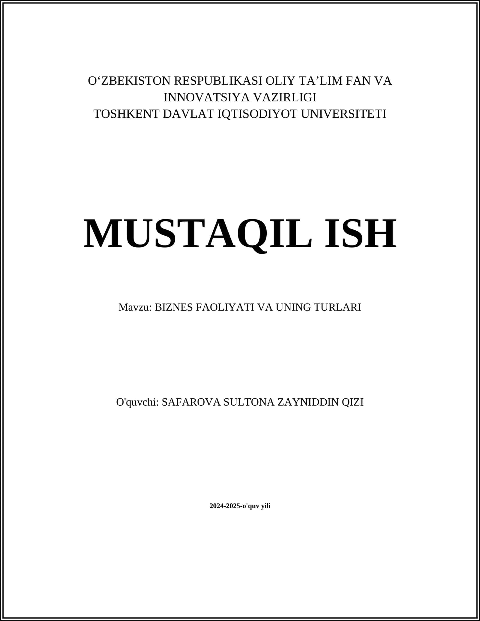 Biznes Faoliyati Turlari 1