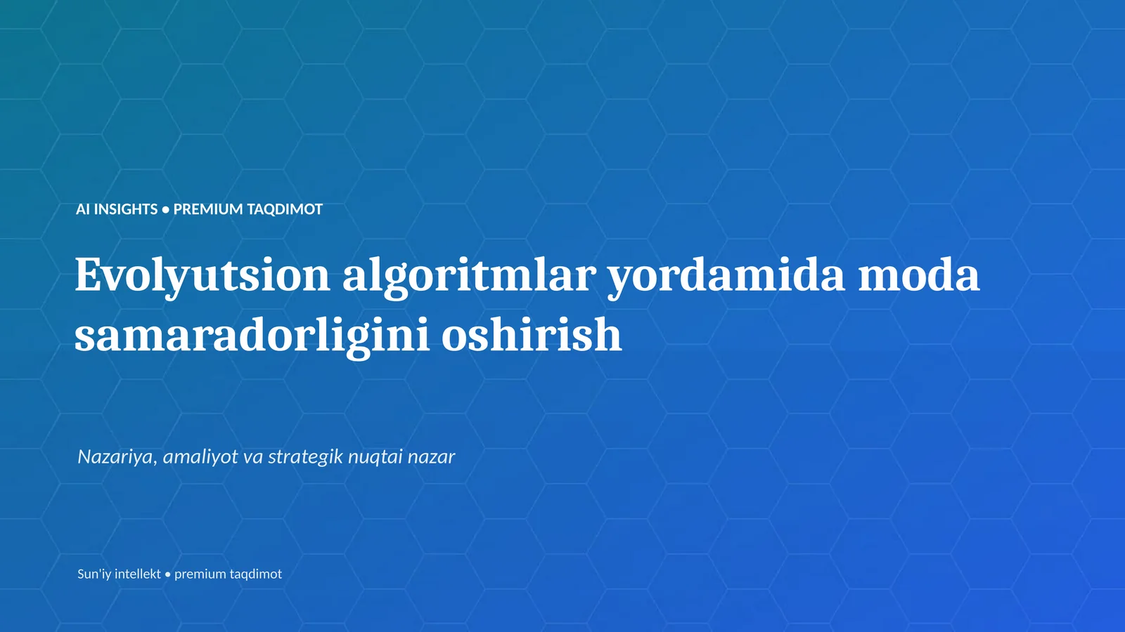 Evolyutsion algoritmlar 1