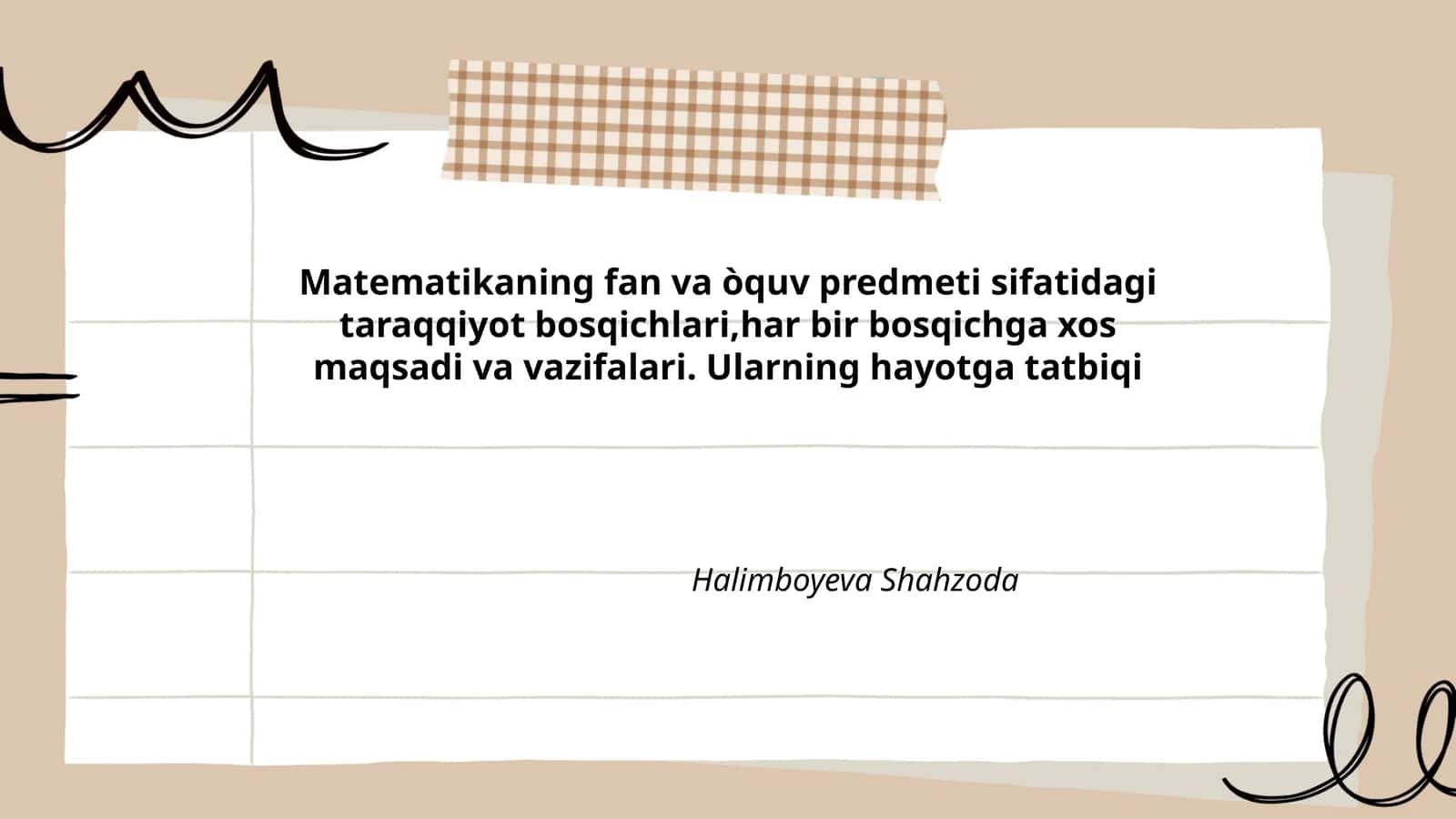 Matematikaning fan va òquv predmeti sifatidagi taraqqiyot bosqichlari 1