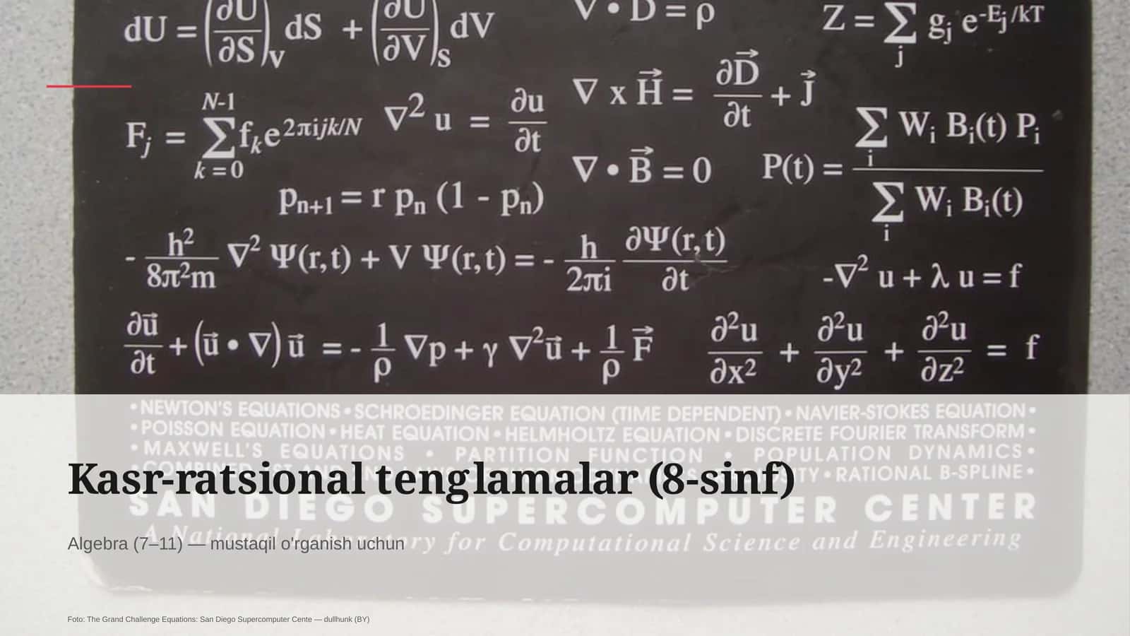Kasr-ratsional tenglamalar (8-sinf) 1