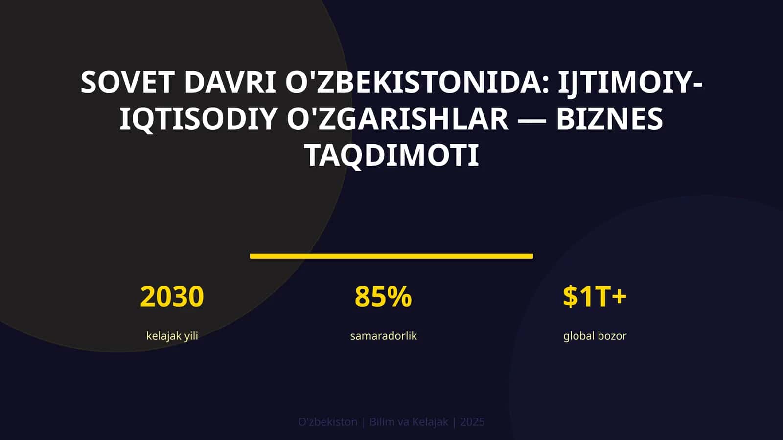 Sovet davri O'zbekistonida: Ijtimoiy-iqtisodiy o'zgarishlar — biznes taqdimoti 1