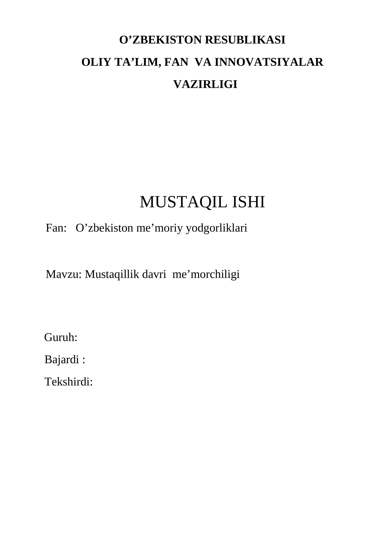 Mustaqillik davri me’morchiligi 1