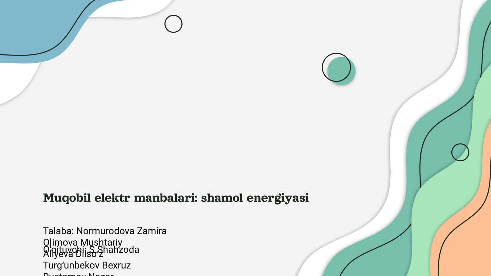 Muqobil elektr manbalari: shamol energiyasi 1