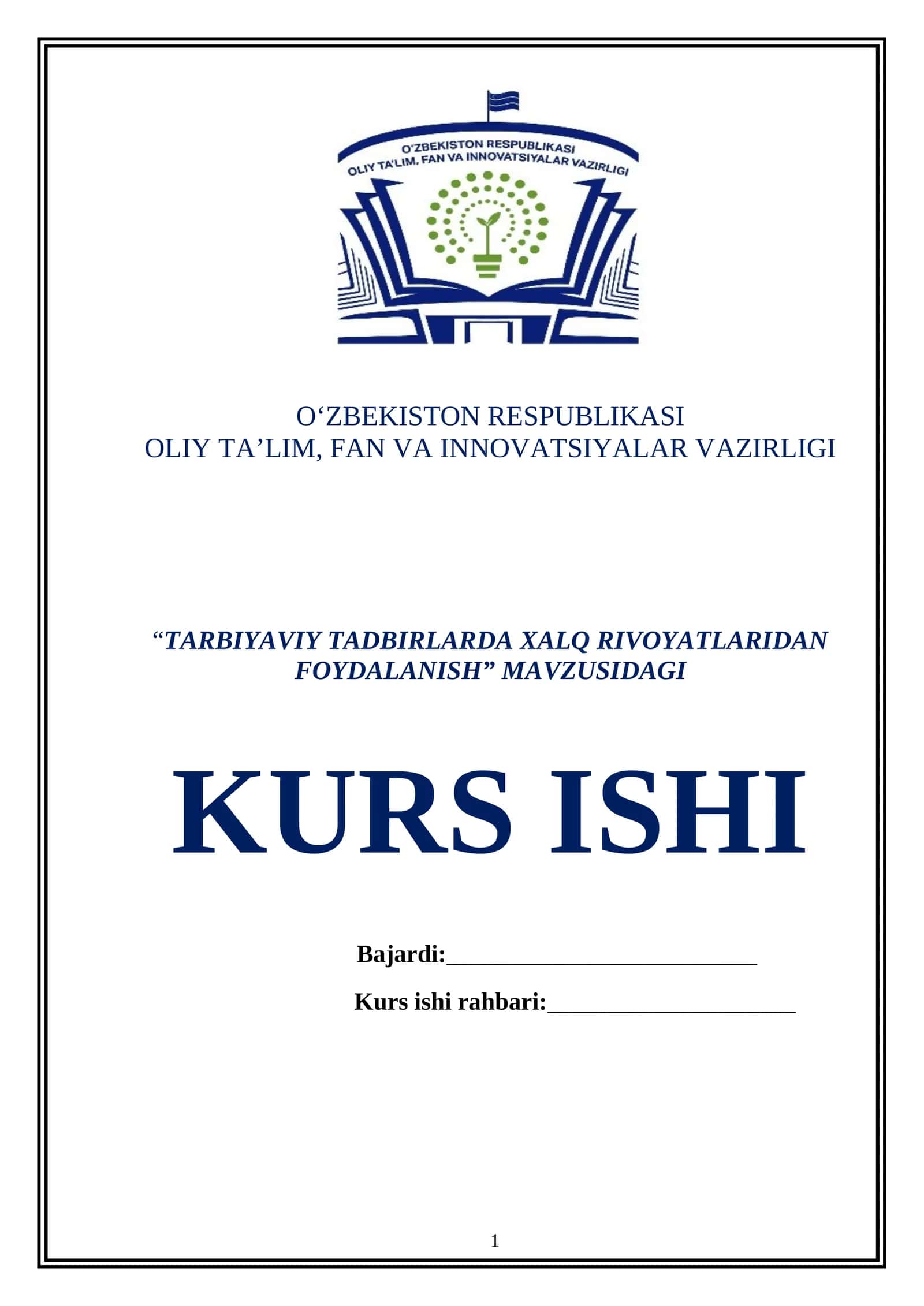 TARBIYAVIY TADBIRLARDA XALQ RIVOYATLARIDAN FOYDALANISH 1