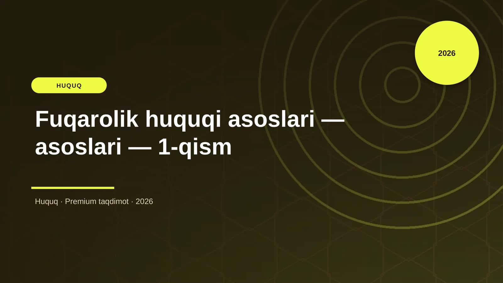 Fuqarolik huquqi asoslari — asoslari — 1-qism 1