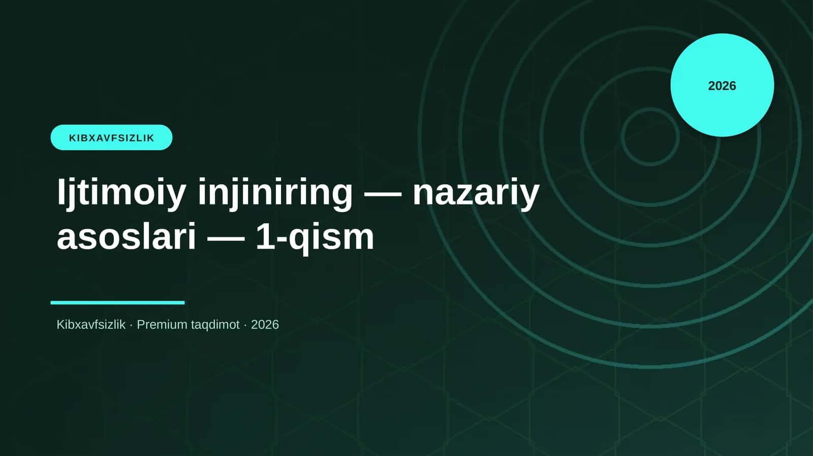 Ijtimoiy injiniring — nazariy asoslari — 1-qism 1