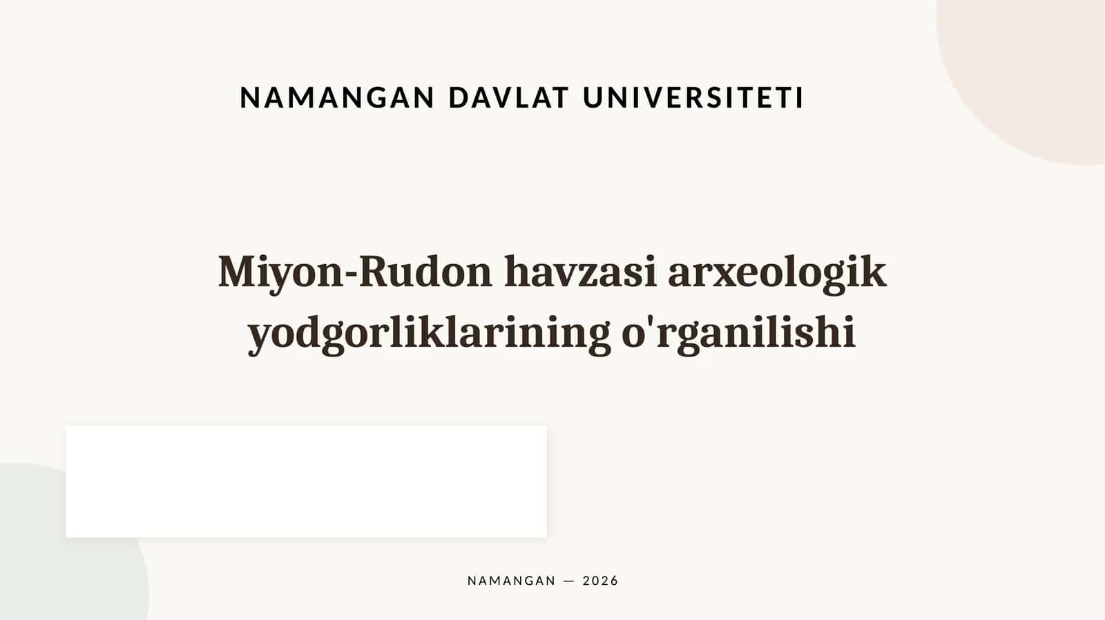 Jahonmiqyosida Tarixiy-Madaniy Yodgorliklarni O'rganish 1