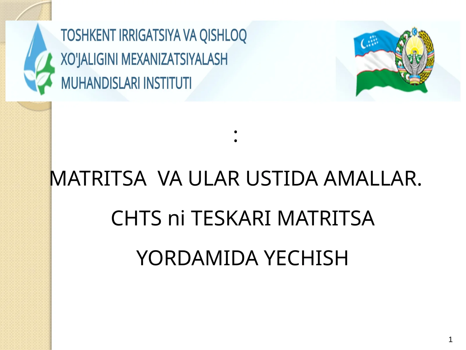 MATRITSA VA ULAR USTIDA AMALLAR 1