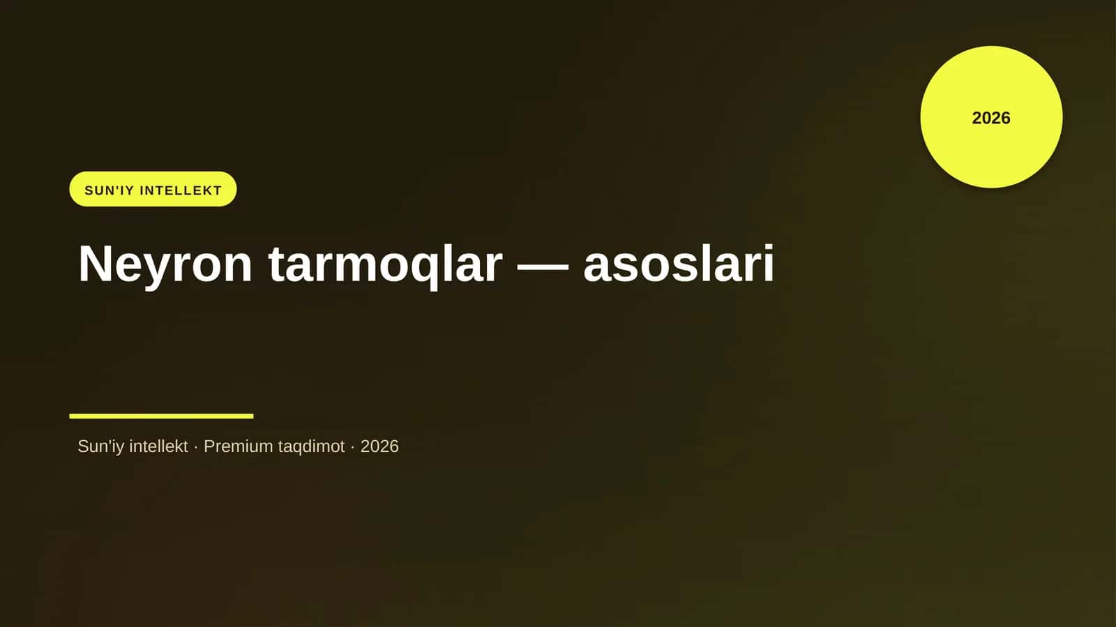 Neyron tarmoqlar — asoslari 1