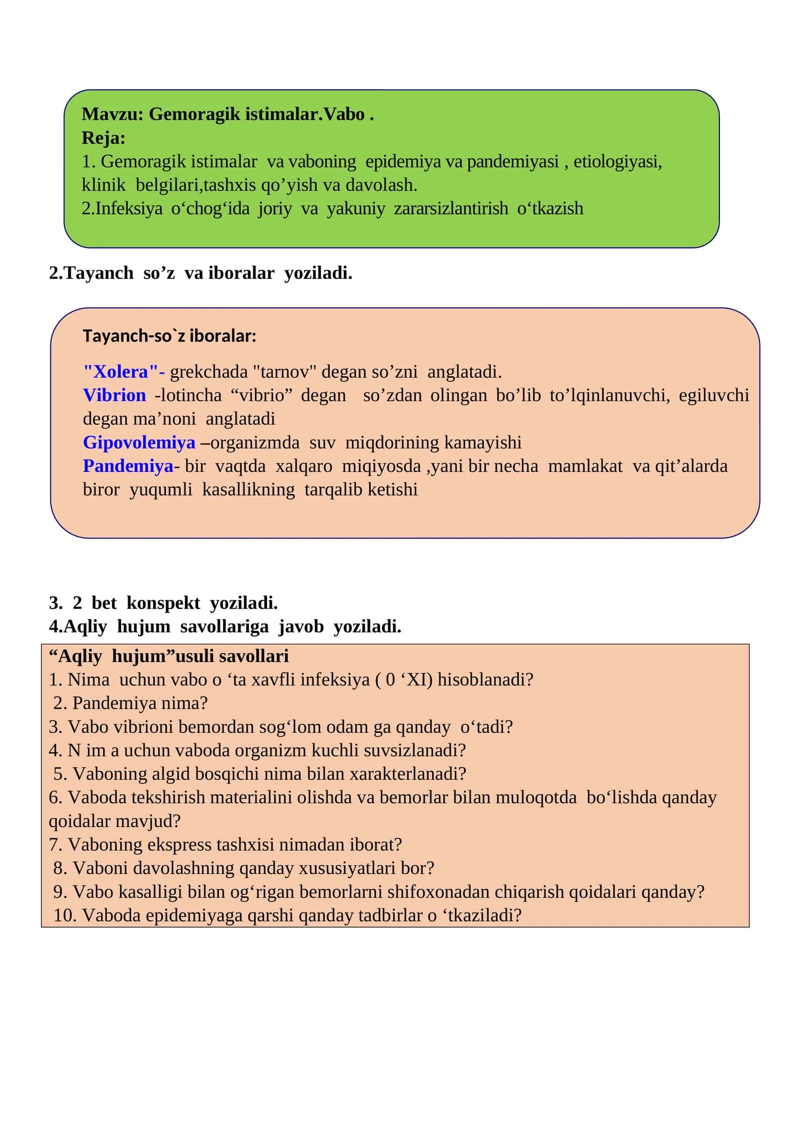 Gemoragik istimalar.Vabo 1