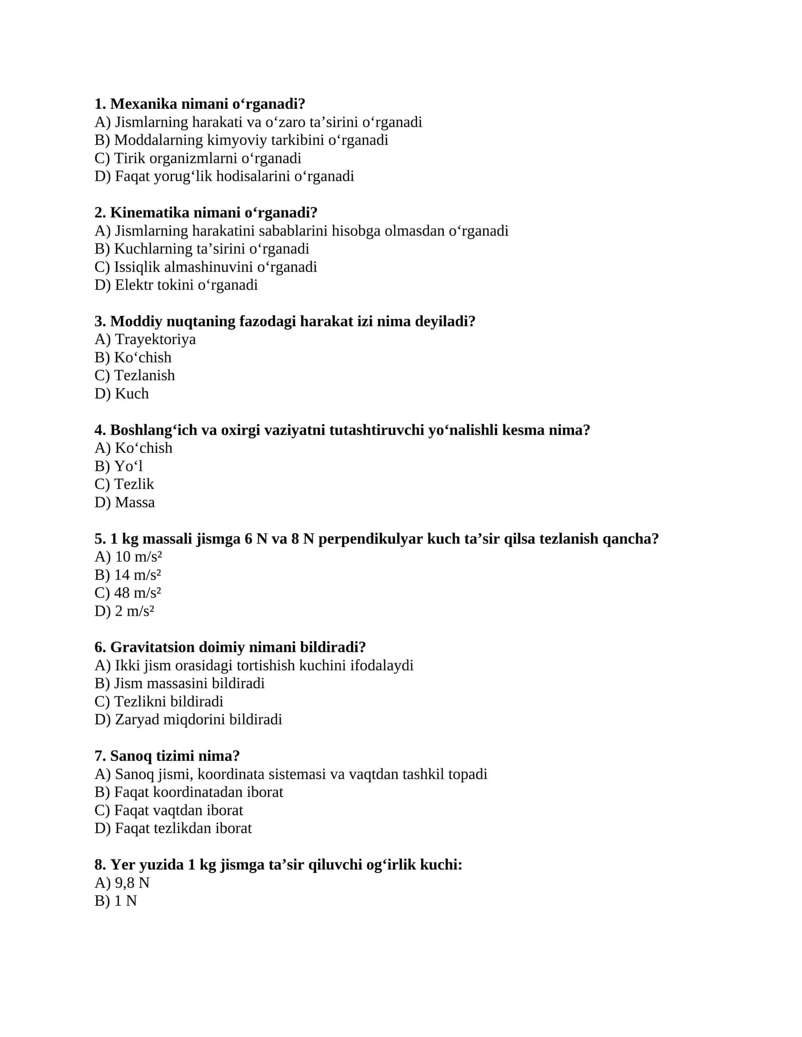 fizika test 1
