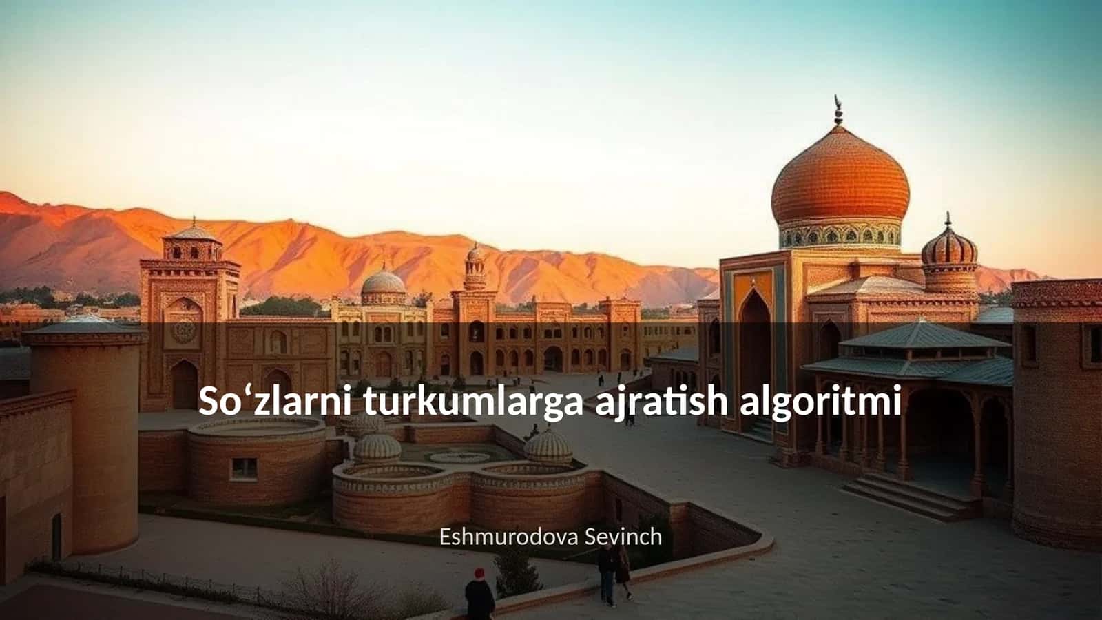 So‘zlarni turkumlarga ajratish algoritmi 1