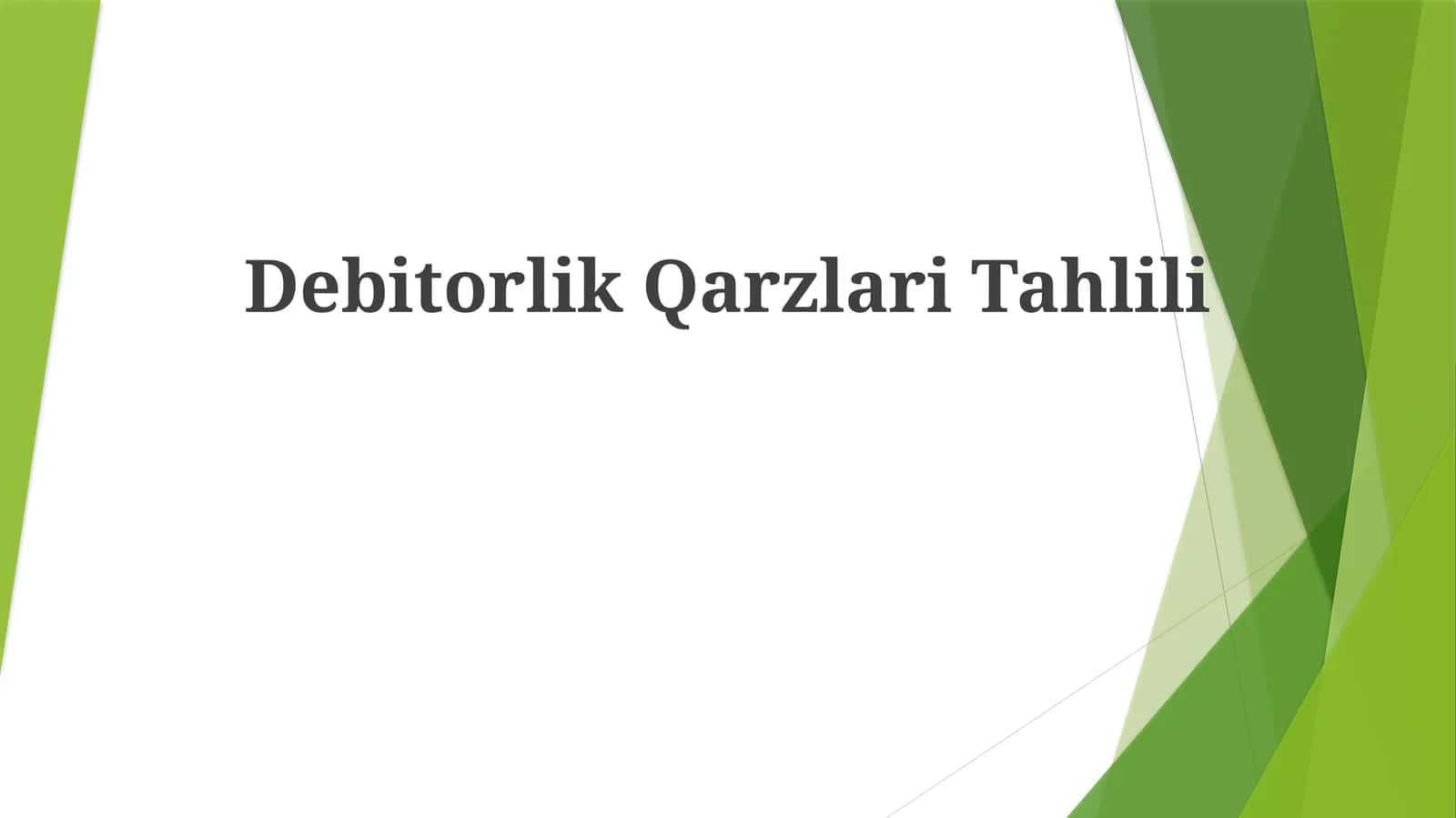 Debitorlik Qarzlari Tahlili 1