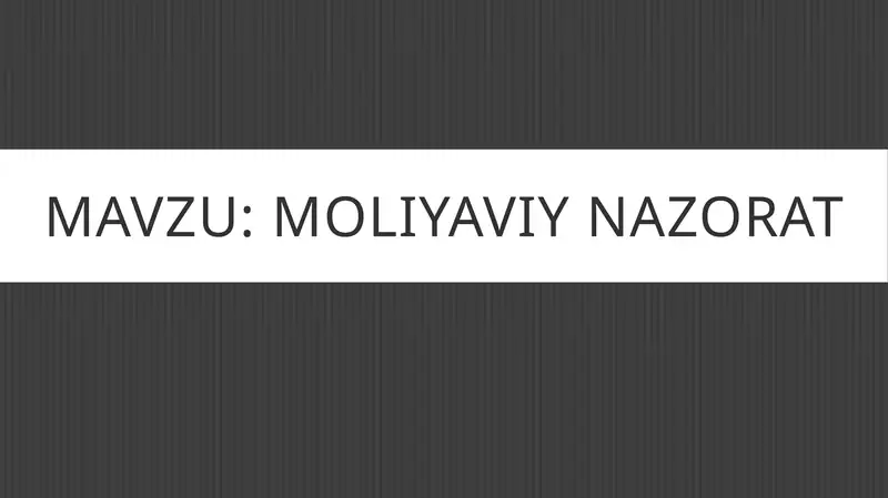 Moliyaviy nazorat 1