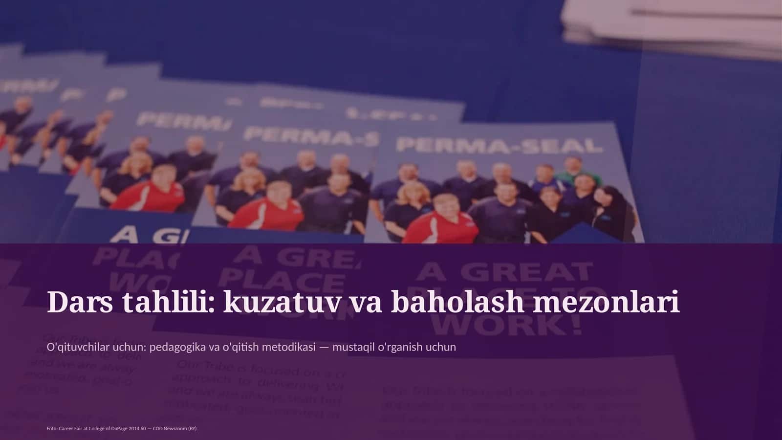 Dars tahlili: kuzatuv va baholash mezonlari 1