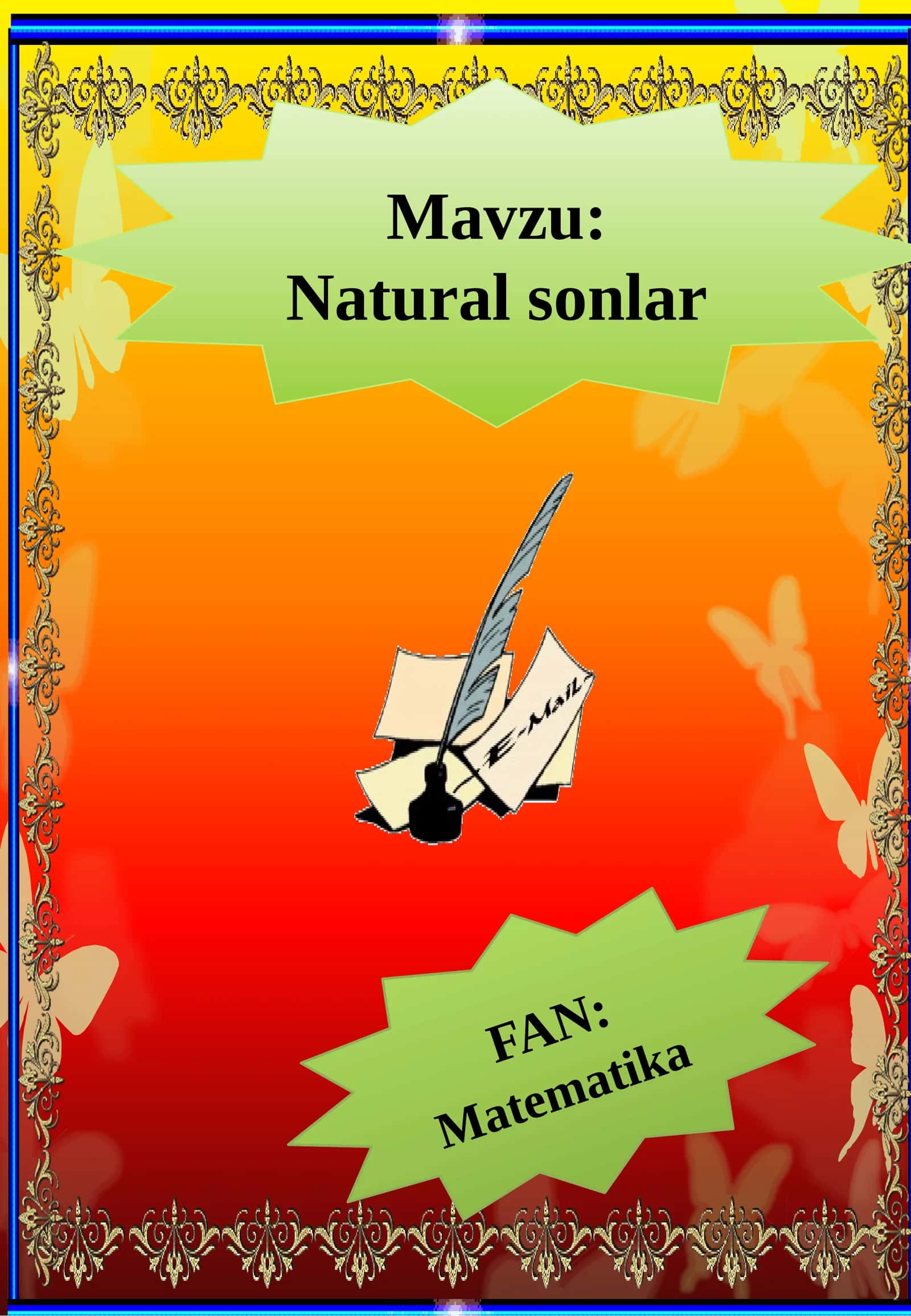 Naturalsonlar 1