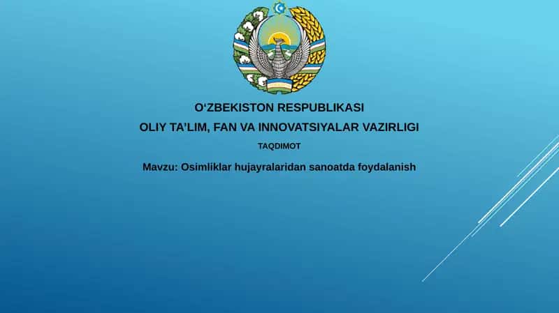 O'simliklar hujayralari sanoatda 1