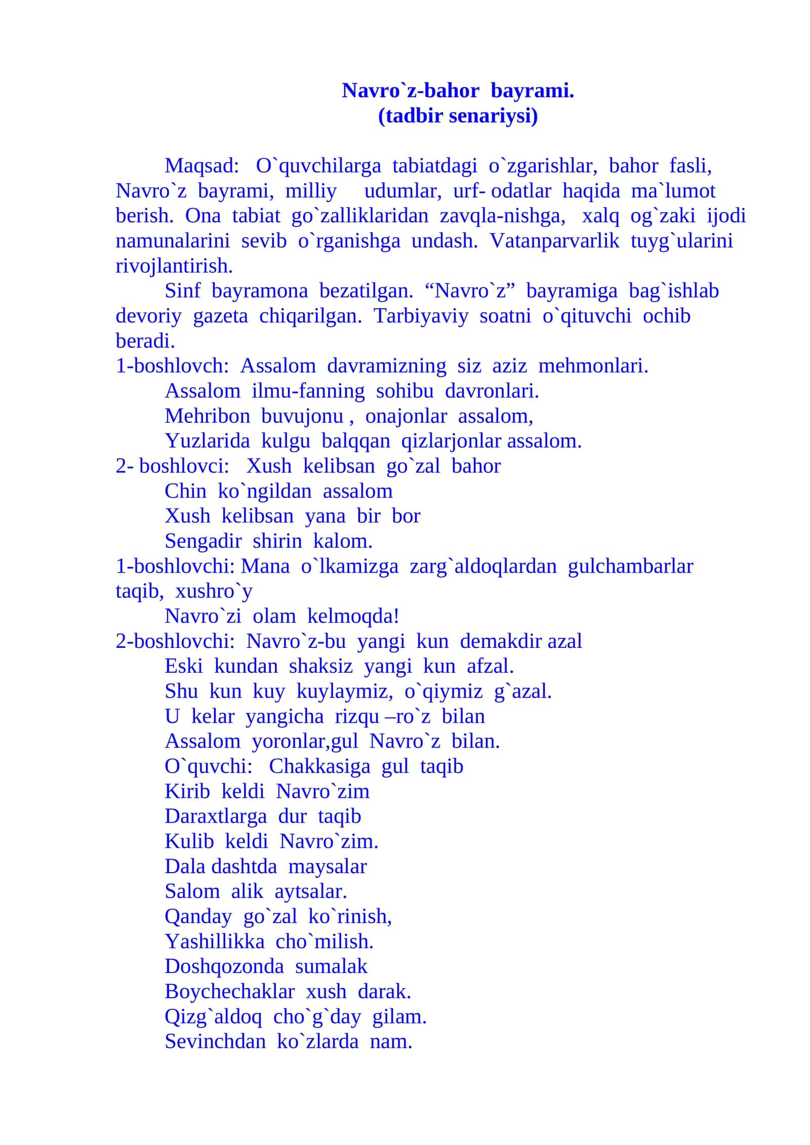 Navro`z-bahor bayrami 1