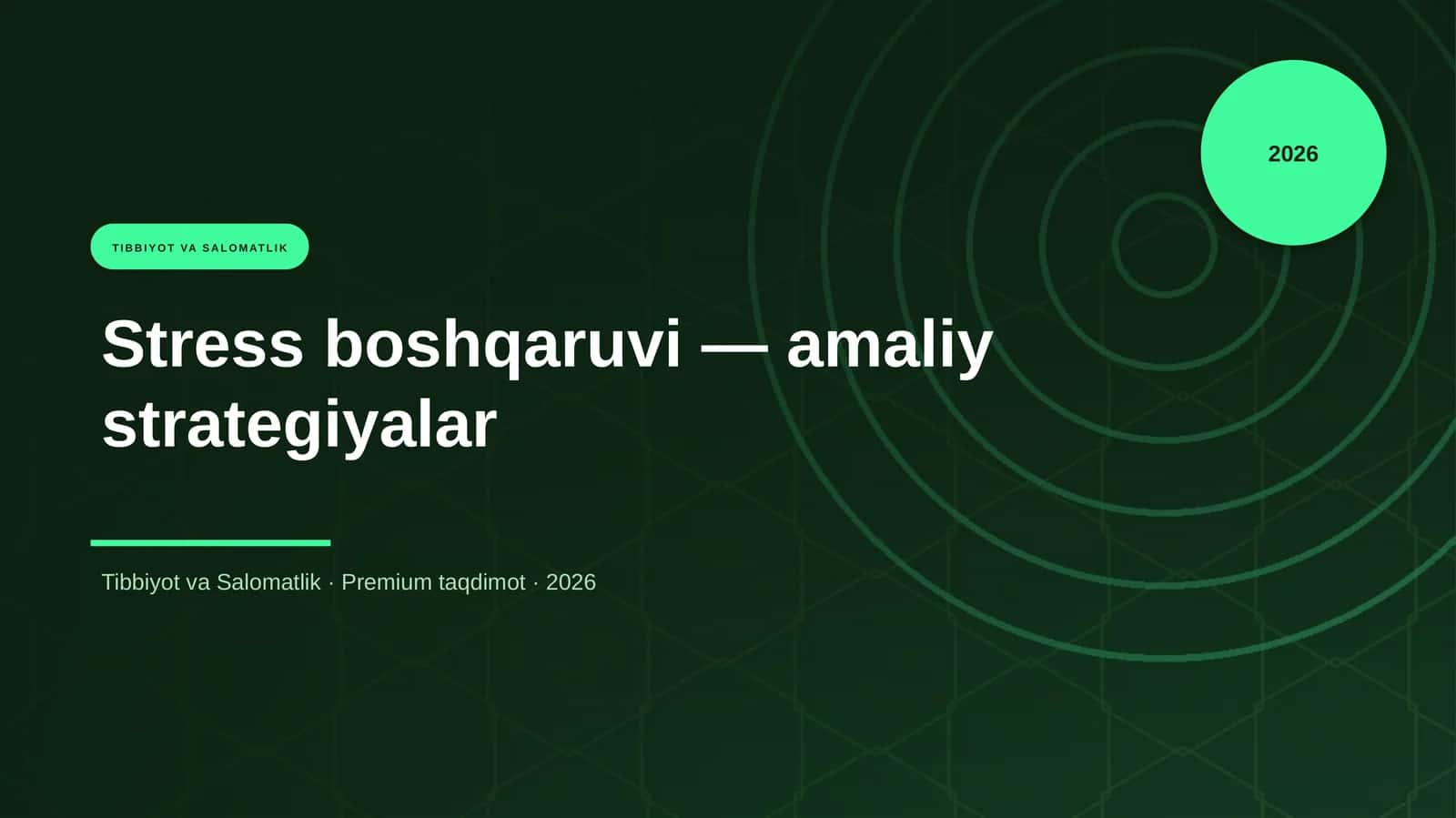 Stress boshqaruvi — amaliy strategiyalar 1