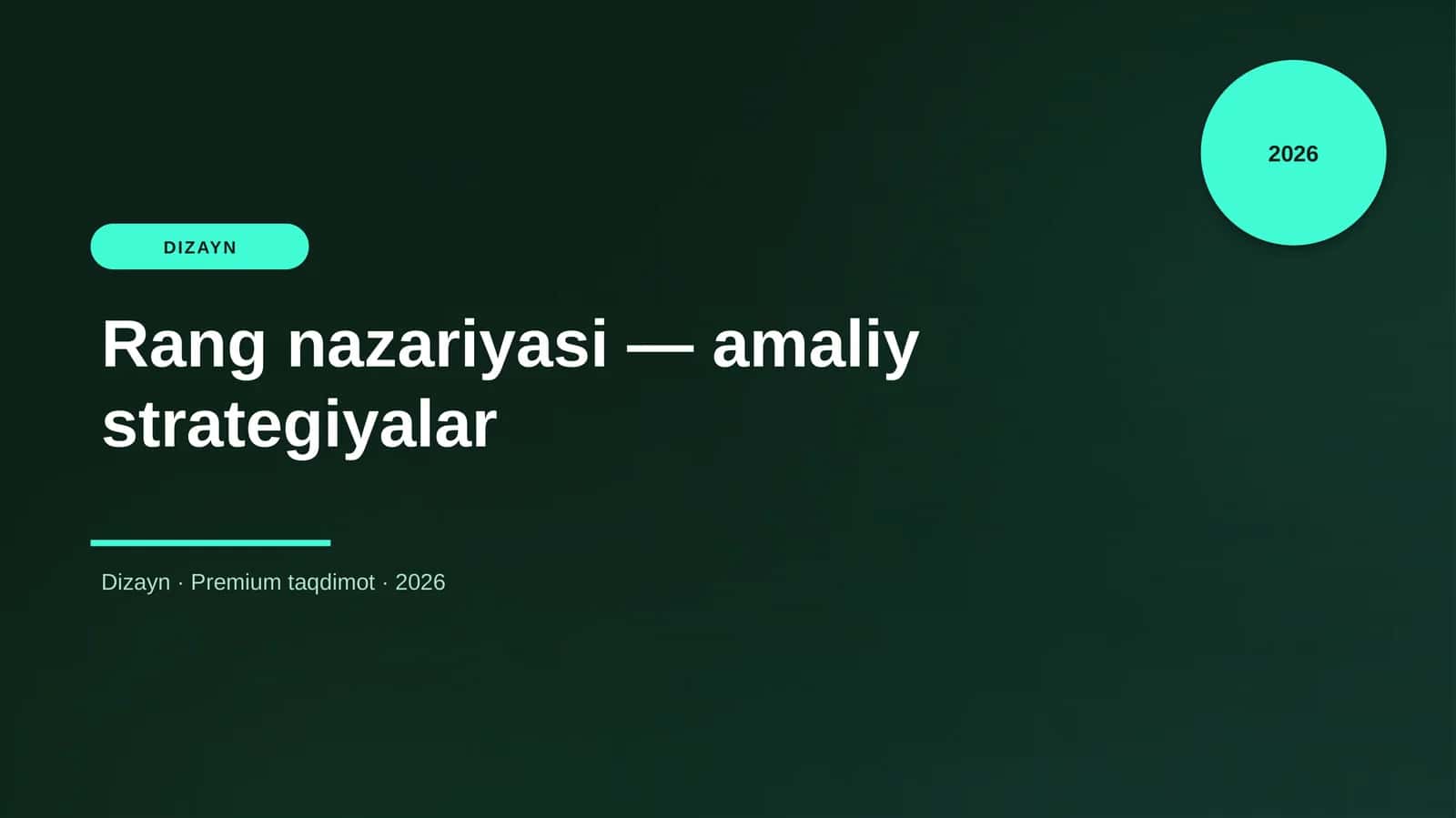 Rang nazariyasi — amaliy strategiyalar 1