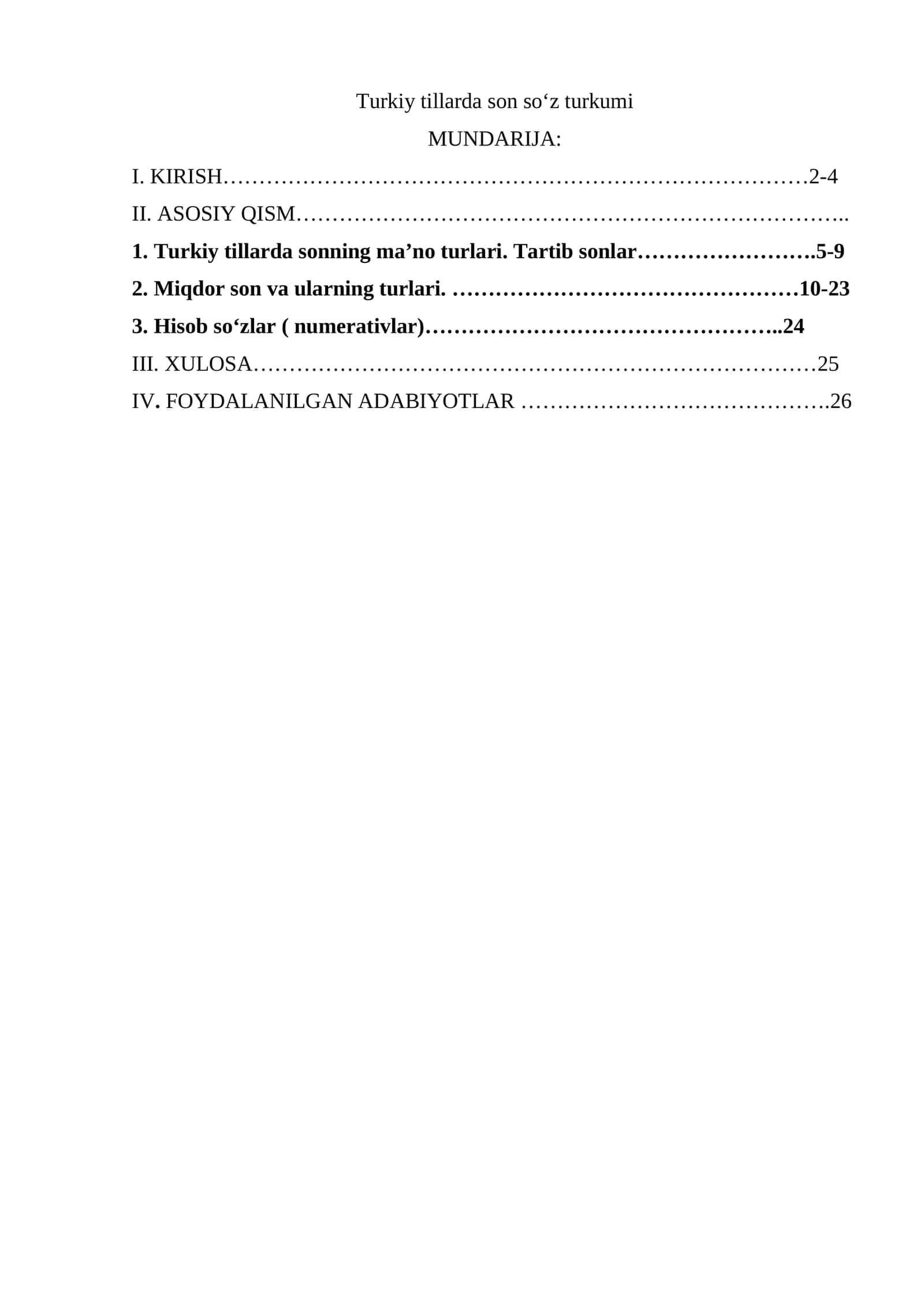 Turkiy tillarda son so‘z turkumi 1