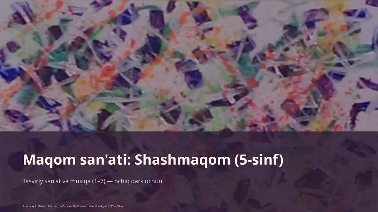 Maqom san'ati: Shashmaqom (5-sinf) 1