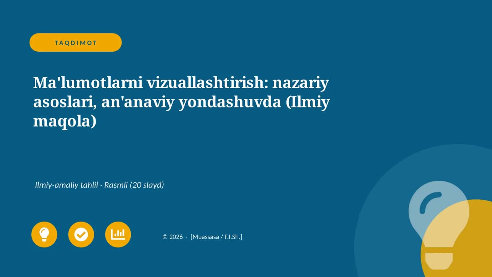 Ma'lumotlarni vizuallashtirish: nazariy asoslari, an'anaviy yondashuvda (Ilmiy maqola) 1
