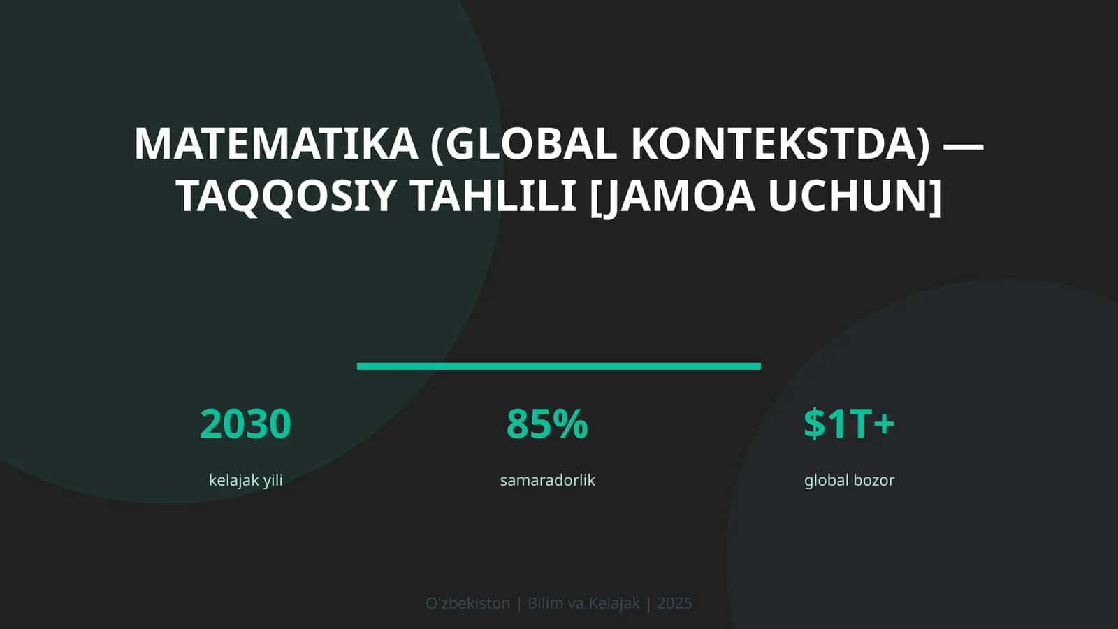 Matematika (GLOBAL KONTEKSTDA) — TAQQOSIY TAHLILI [JAMOA UCHUN] 1