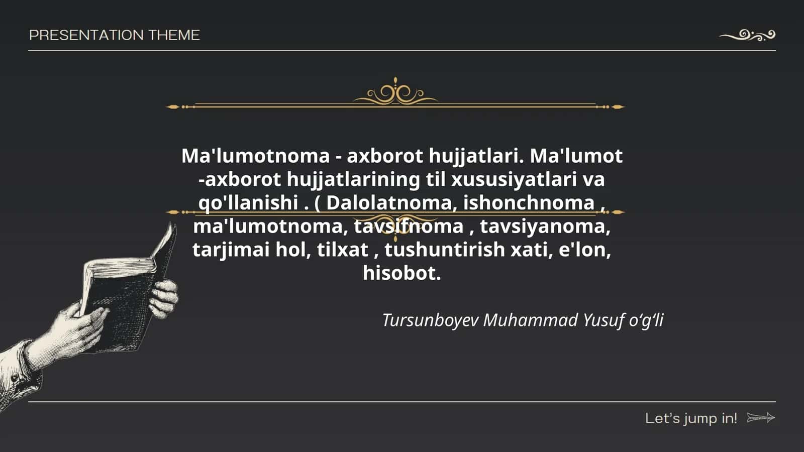 Ma'lumotnoma - axborot hujjatlari 1