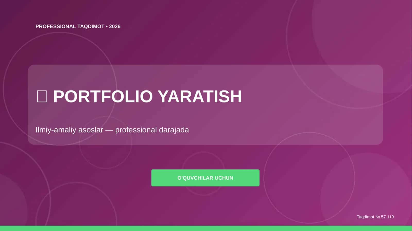 PORTFOLIO YARATISH 1