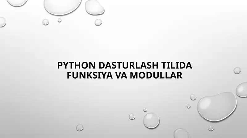 Python dasturlash tilida funksiya va modullar 1